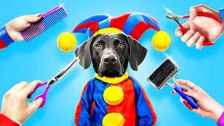 Great Dog Makeover 🐶🎩🤹‍♂️ My Dog Is Now In The Amazing Digital Circus