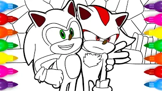 Drawing Sonic and Shadow Coloring Pages