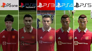 PS5 vs PS4 vs PS3 vs PS2 vs PS1 | FIFA - Comparación de Gráficos y Caras (4k 60fps)