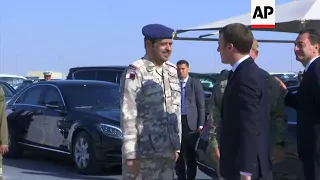 Emmanuel Macron arrives in Qatar