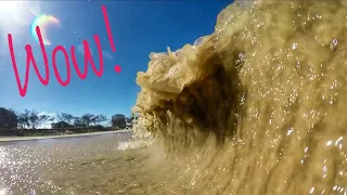 wave shore break sand wall slab gopro