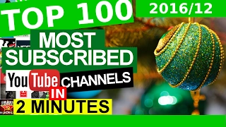 TOP 100 Most Subscribed YouTube Channels (DECEMBER 31, 2016)