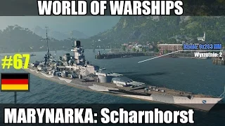 World of Warships premium - Scharnhorst VII tier gameplay.