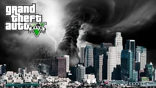 MASSIVE TORNADO HITS DOWNTOWN LOS ANGELES - GTA 5 REAL LIFE NATURAL DISASTER MODS