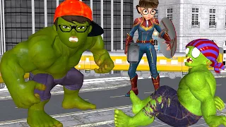 Scary Teacher 3D - NickHulk Rescue Captain-Marvel Tani Escape Giant Zombies Funny Games Animation