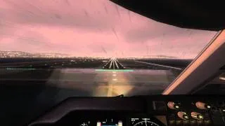 Boeing 747 landing at San Francisco [Night]