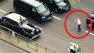 Man Runs in Front of King Charles III’s Motorcade