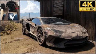 Rebuilding A Lamborghini Aventador SVJ | Forza Horizon 5 | Logitech G29 Gameplay | 4K UltraHD