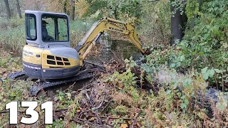 Beaver Dam Removal With Excavator No.131 - Work In Autumn