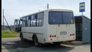 Поездка на автобусе ПАЗ 32053 (Рестайлинг), А 312 ТЕ 174, Маршрут 3 (Обратный рейс)