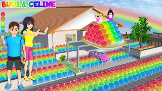 Rumah Yuta Mio Banjir Sate Bola-bola Rainbow Jelly😱 Baby Celine Parkour Makan Semua Jelly
