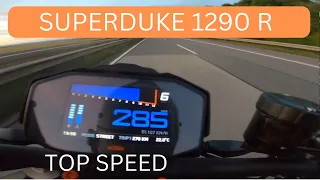 KTM 1290  Super Duke R | TOP SPEED 285KMH | German Autobahn