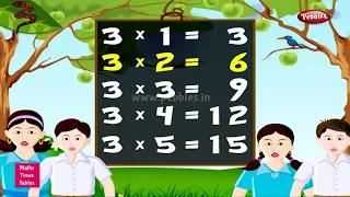 Table of 3 in English | 3 Table | Multiplication Tables English | Learning Video | Pebbles Rhymes