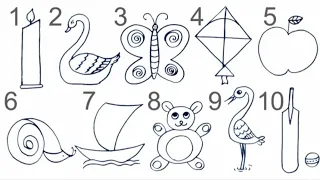 How to draw pictures using numbers, Simple Drawing Ideas for beginnersHow to draw boat candle ...