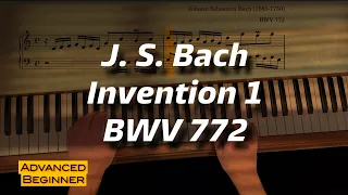 J. S. Bach: Invention 1, BWV 772, Slow Motion Piano Tutorial