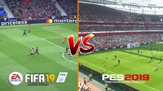 PES 2019 vs FIFA 19 | Live Broadcast Camera Gameplay Comparison | Fujimarupes