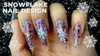 Cute Christmas Nail Design 2022 || snowflake nail art