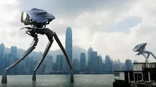 War of the Worlds - Dancing Alien Tripods over Hong Kong
