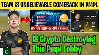 TEAM i8 UNBELIEVABLE COMEBACK IN PMPL🤫 | i8 Crypto Destroying Pmpl Lobby🔥 | Casters Shocked by i8🤯