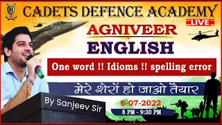 English |  One Word !! Idioms !!  Spelling Error  | Sanjeev Thakur Sir | Cadets Defence Academy