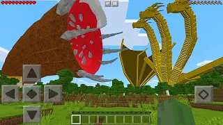 I Found KING GHIDORAH vs MODULAR BOSSES in Minecraft Pocket Edition...