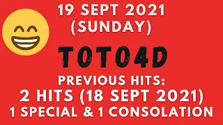 Foddy Nujum Prediction for Sports Toto 4D - 19 September 2021 (Sunday)