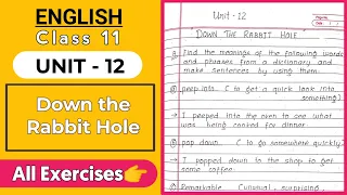 Class 11 | Unit 12 | Fantasy | All Exercises and Notes | Down the Rabbit Hole | English Solutions