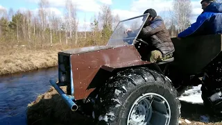 Спасение вездеход. Провалился под лёд.