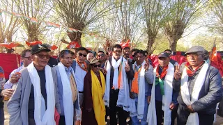 Lokh Sabha Election: BJP MP Candidate Tashi Gyalson addresses a public gathering  at Chuchot Yogma