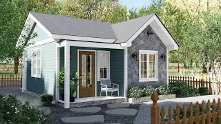 Charm Small House Design (6x7 Meters) (19x23 ft) 1 Bedroom | Tiny Modern House Full Tour