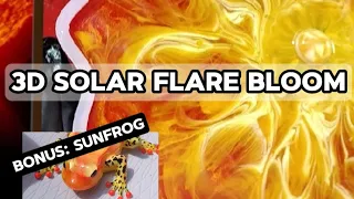 Amazing 3D Sunburst Solar Flare Bloom with Exotic Sun Frog