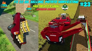 Selling Sunflower and Canola Oil-Truck Race Farming Simulator 22 Multiplayer gameplay#23- fs 22