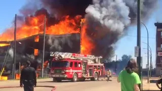 Brandon Manitoba multiple buildings on fire