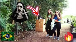 Nun Prank Scaring Pretty  Brazilian girls