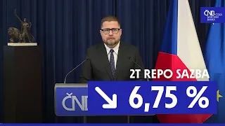 ČNB snížila úrokové sazby o 0,25 procentního bodu (Záznam tiskové konference z 21. 12. 2023)