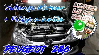 👨‍🔧Vidange moteur + filtre a huile sur la Peugeot 206 de Mme MECANIC (Moteur 1,6 16v TU5JP4)