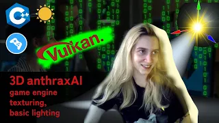 anthraxAI game engine (Vulkan API):  3D model texturing, basic (first) lighting, depth buffer