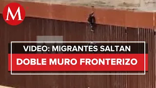 Migrantes cruzan doble muro a EU en menos de 4 minutos