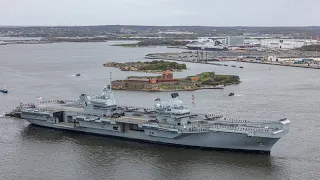 British aircraft carrier in Gothenburg harbour.