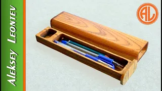 Пенал из дерева для письменных принадлежностей. Деревянный пенал. / DIY Wooden pencil box