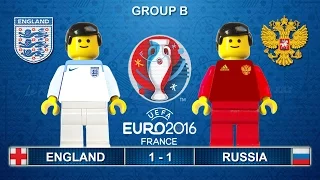 Euro 2016 - England vs Russia 1-1 Lego Football Goals and Highlights