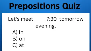 Prepositions Quiz || English Grammar test (in,on,at.)