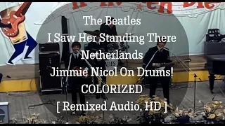 The Beatles - I Saw Her Standing There (live) - [ HD Colorized* Netherlands, Jimmie Nicol on drums ]