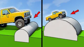 Vehicles vs. Mega Speedbump in BeamNG.drive