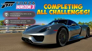 Forza Horizon 3 - #FORZATHON! WINNING THE PORSCHE 918 SPYDER! ALL CHALLENGES!