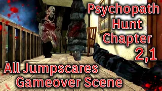 Psychopath Hunt Chapter 2 1 All Jumpscares + Gameover Scene