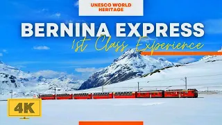 Luxury first Class Experience in Bernina Express, 🇮🇹🇨🇭Italy to Switzerland , panoramic train ride 4K