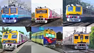 Amazing Colorful Different Liveries [ 6 in 1 ] Fast Accelerating EMU-MEMU Trains | Indian Railways