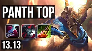 PANTHEON vs RENEKTON (TOP) | 6 solo kills, 14/3/8, 300+ games, Dominating | EUW Master | 13.13