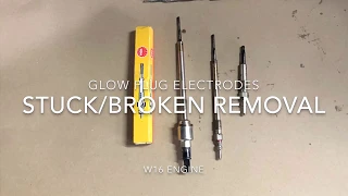 (How to remove broken stuck glow plug electrode in then cylinder head engine)